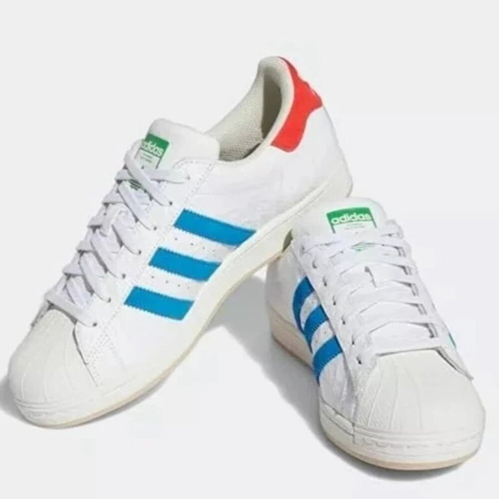 Adidas Superstar - Men`s Walking Shoes White Blue Red ID7964 NEW